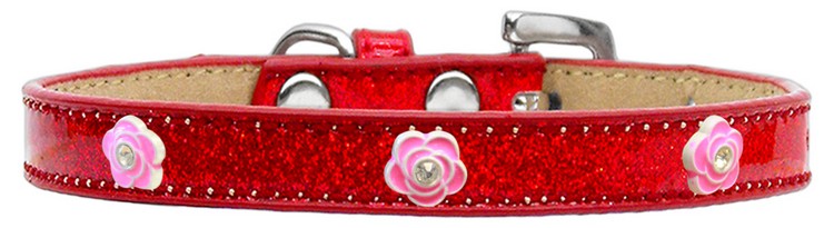 Bright Pink Rose Widget Dog Collar Red Ice Cream Size 20